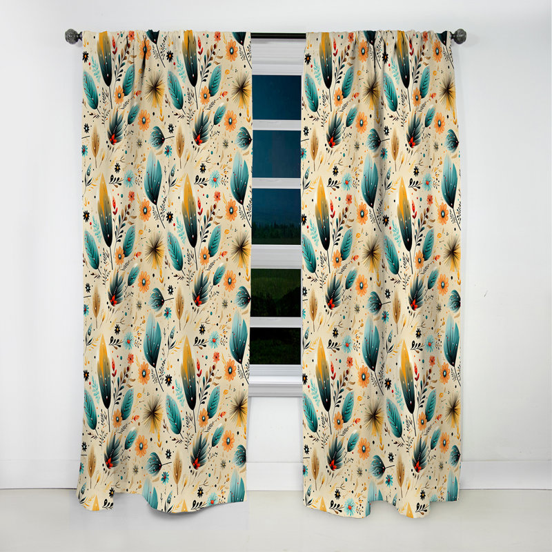 Gypsy Spirit Boho Pattern - Abstract Boho Curtain - Blackout Abstract Curtain - 1 Panels, 52" W x 90" L