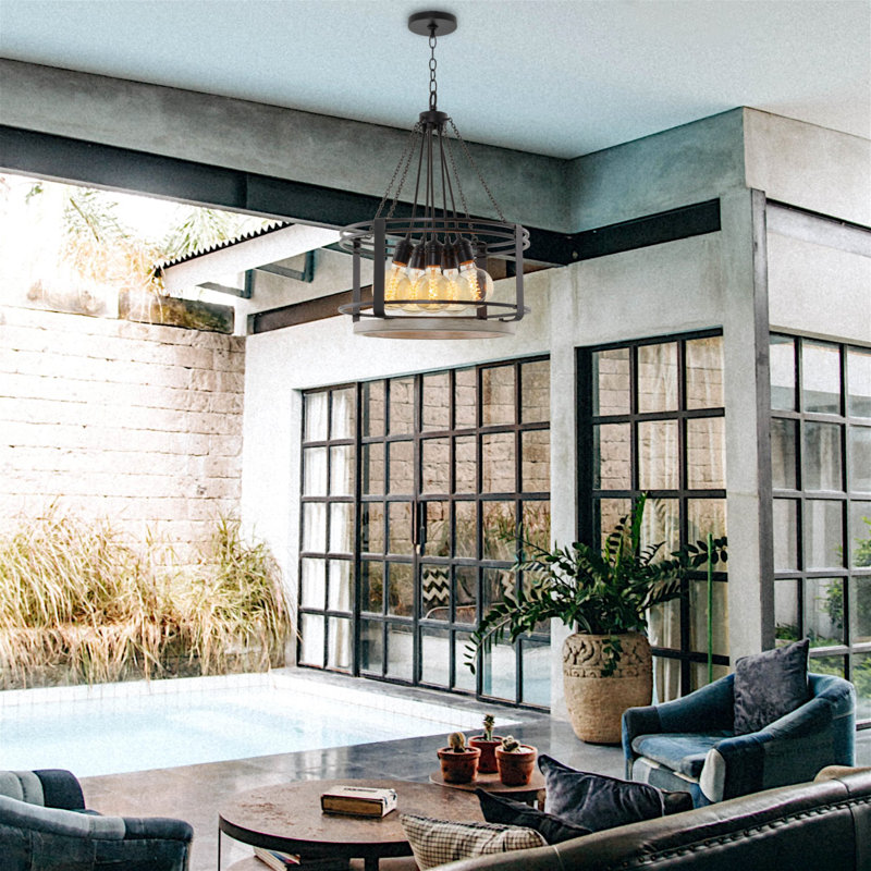 Abdelrhman 5 - Light Dimmable Drum Chandelier