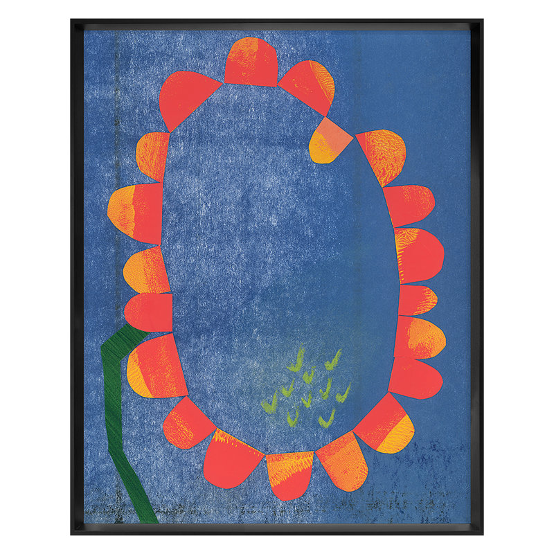 Flower Collage 4 Print by Renee Stramel, 30" H x 24" W x 1.75" D, Black