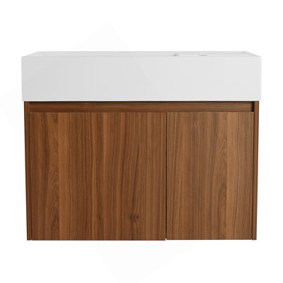 Bathroom Cabinet With Sink,Soft Close Doors,Float Mounting Design, For Small Bathroom