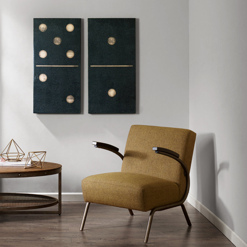 " Two Black Dominos " 2 - Pieces