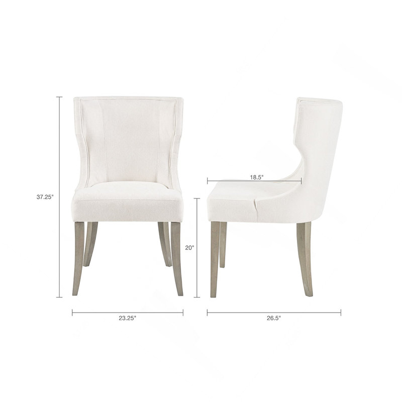 Chaise rembourrée à oreilles, Crème, crème