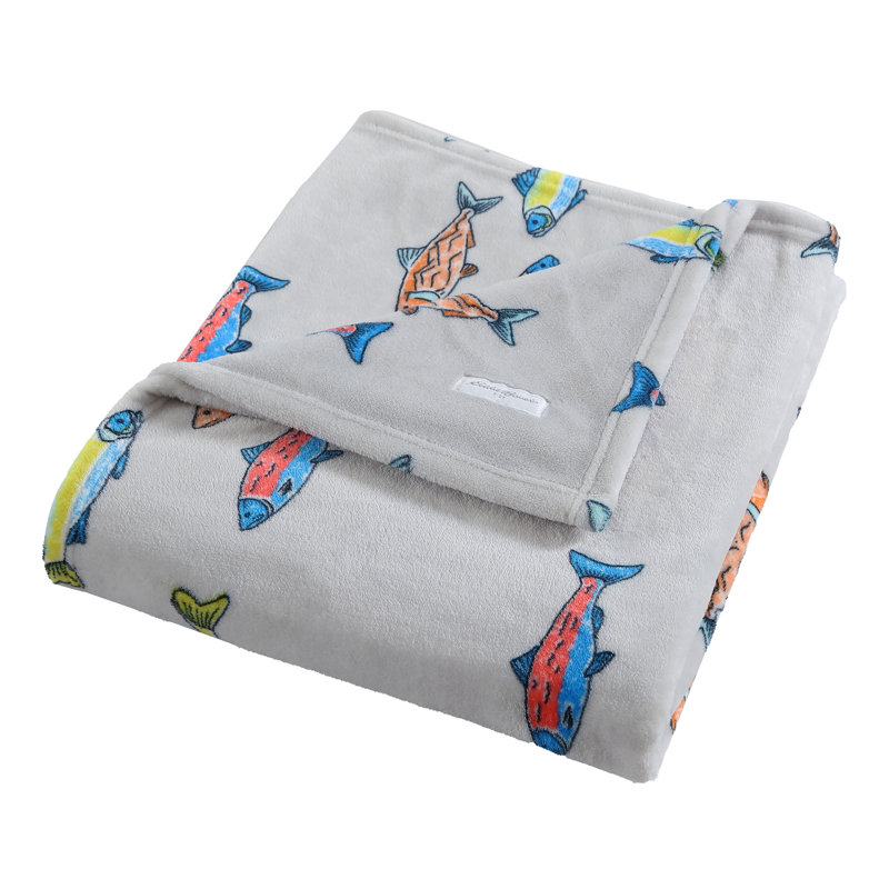 Eddie Bauer Kids Fish Lake Fleece Throw