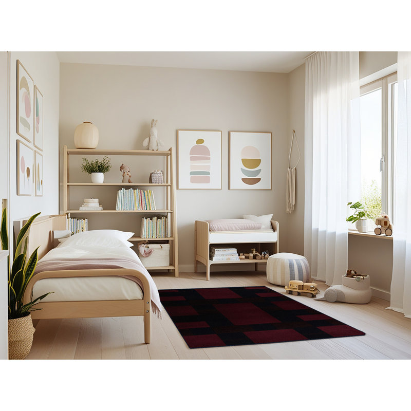 Tapis mauve lavable à la machine, Rectangle 4 pi x 6 pi