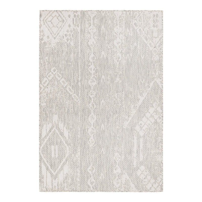 Tapis intérieur / extérieur gris / brun clair en polypropylène tissé à la machine 9 pi 10 po x 13 pi Pittsfield