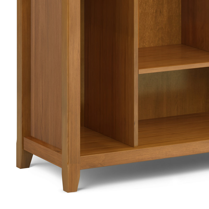 Amherst 44"H Solid Wood Transitional Multi-Cube Bookcase with Fixed Shelves and Tapered Legs, Light Golden Brown
