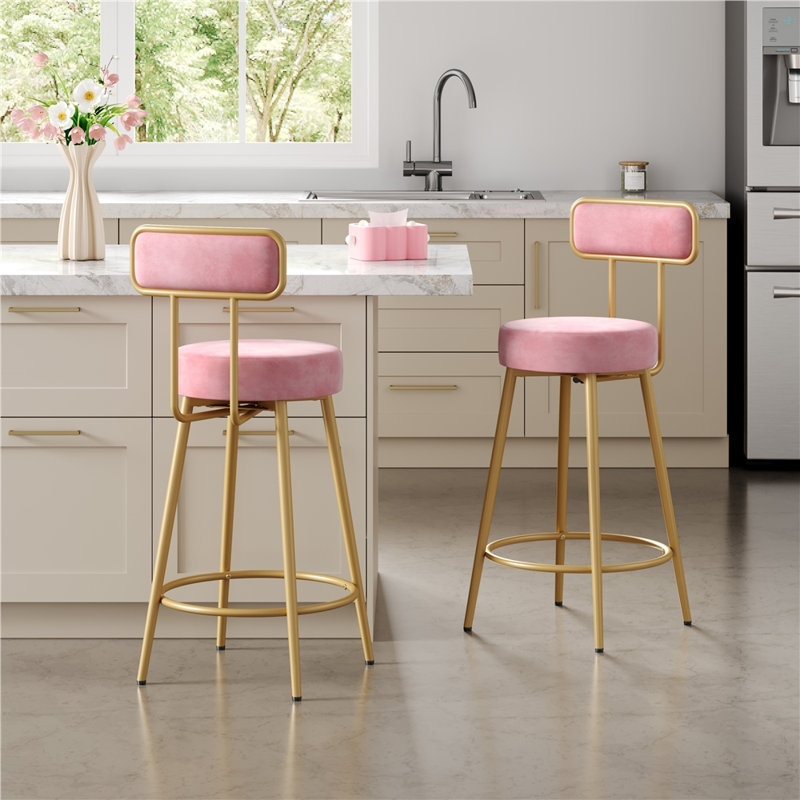 Tabouret de comptoir 26 po Lovette, Gris foncé