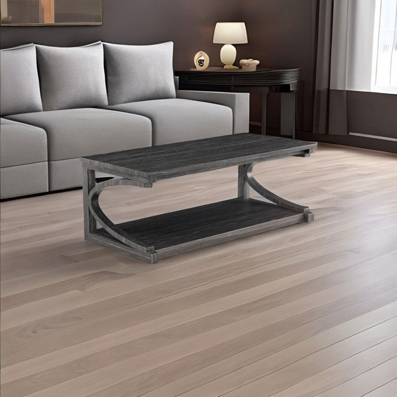 Jamarus Solid Wood Top Single Coffee Table, Black
