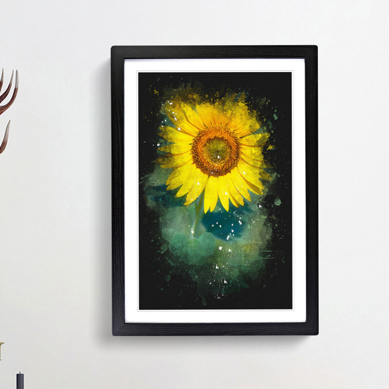 The Sunflower - Framed Print, 63cm H x 45cm W x 2cm D, Black Framed