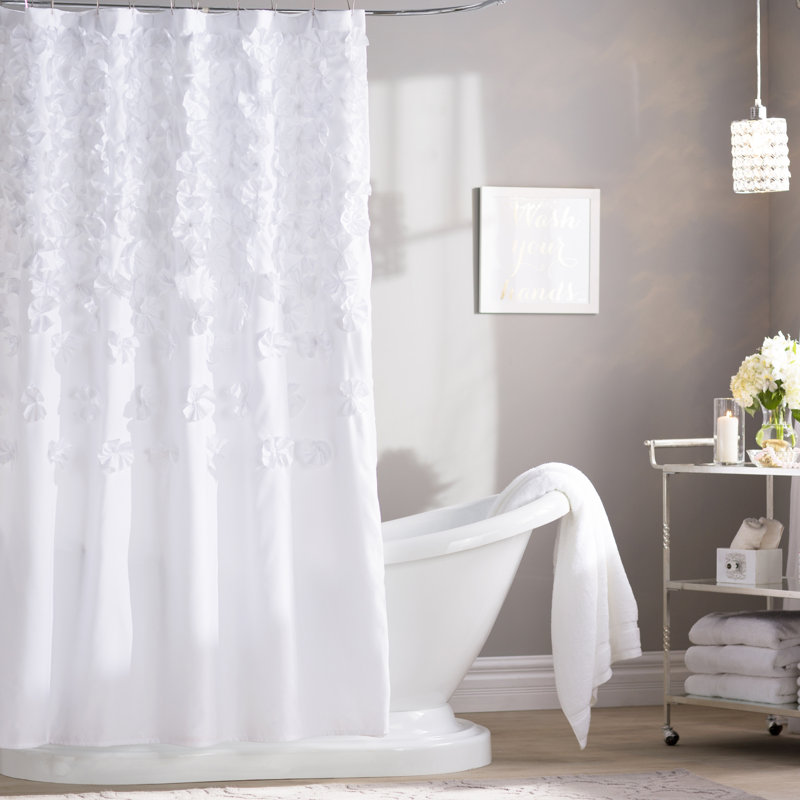 Danielo Polyester Shower Curtain, White