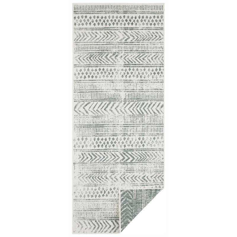 Biri Flatweave Green Rug, Runner 80 x 250cm