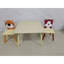 Ensemble de table et 2 chaises pour enfants, ensemble de 3 pièces de table et de chaises pour tout-petits, ensemble de table de jeu en bois (ours et tigre)