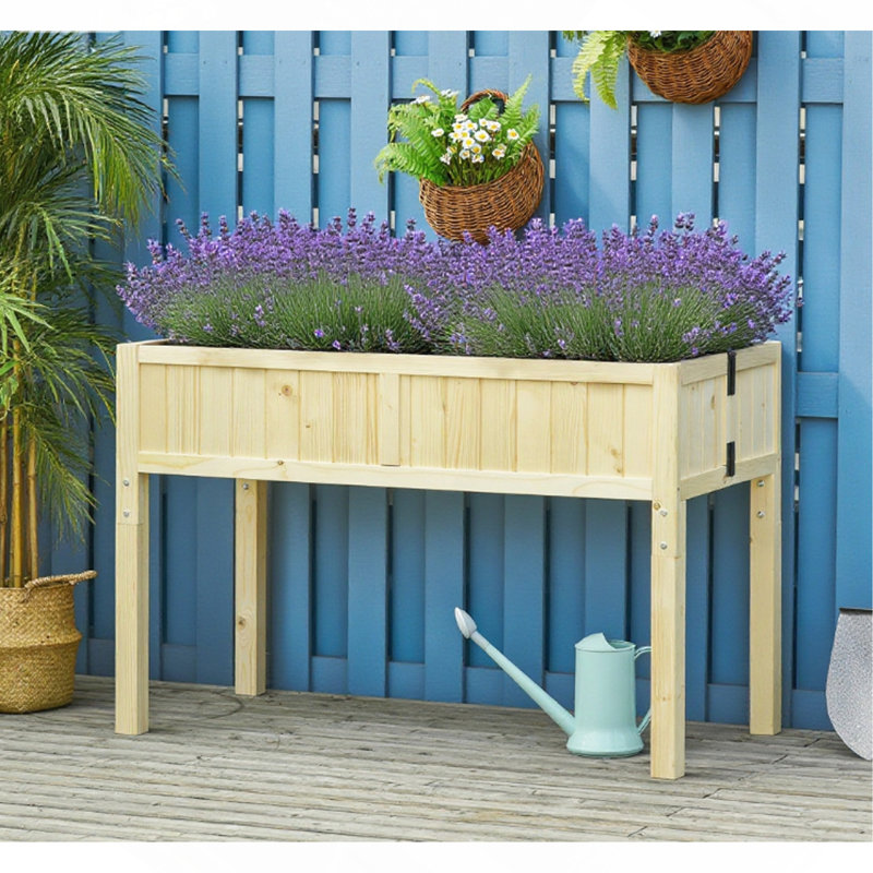 Jardinière surélevée avec jardin
