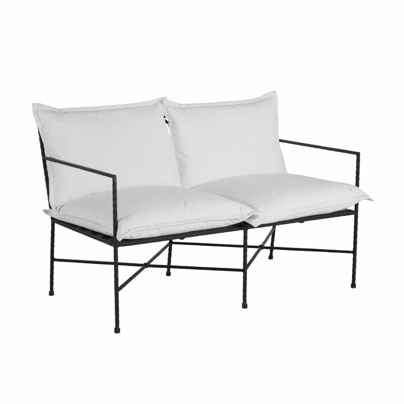 Italia Low Back Loveseat, Natural White