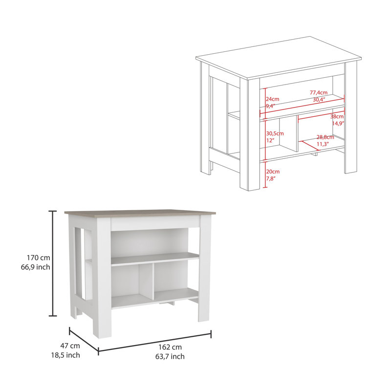 Îlot de cuisine antibactérien polyvalent avec rangement abondant et attrait élégant