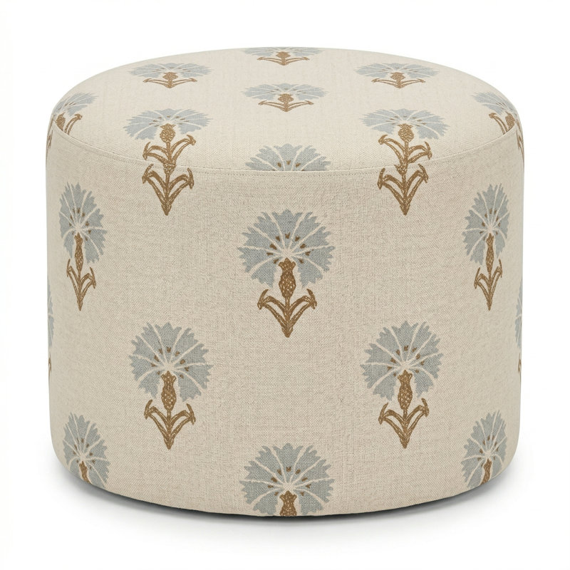 Berlin Gardens Lilly Hive 20" Round Pouf, Beige