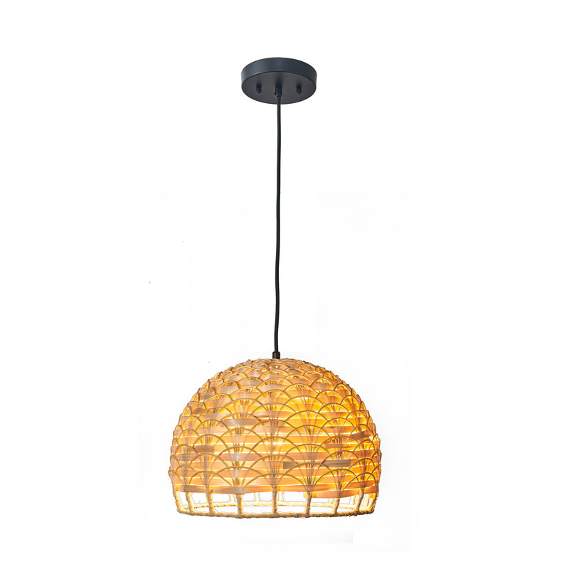 Luminaire suspendu moderne en rotin 14 po