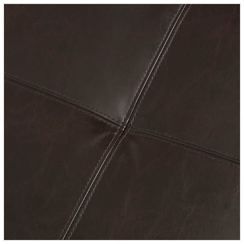 Repose-pieds brun avec rangement en similicuir par Lanister
