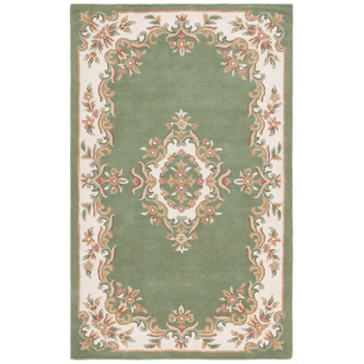 Tapis floral en laine / coton touffeté à la main Stender