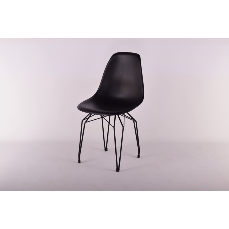 Chaise d'appoint Emelle Diamond, Chrome, Noir