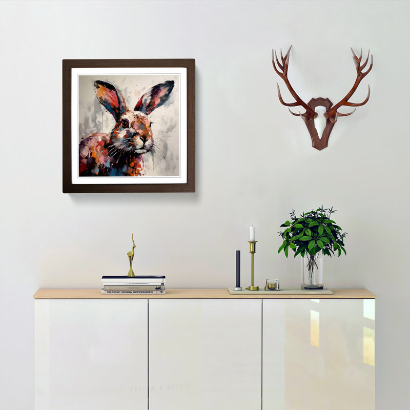Rabbit Palette Knife No.3 - Framed Print, Walnut
