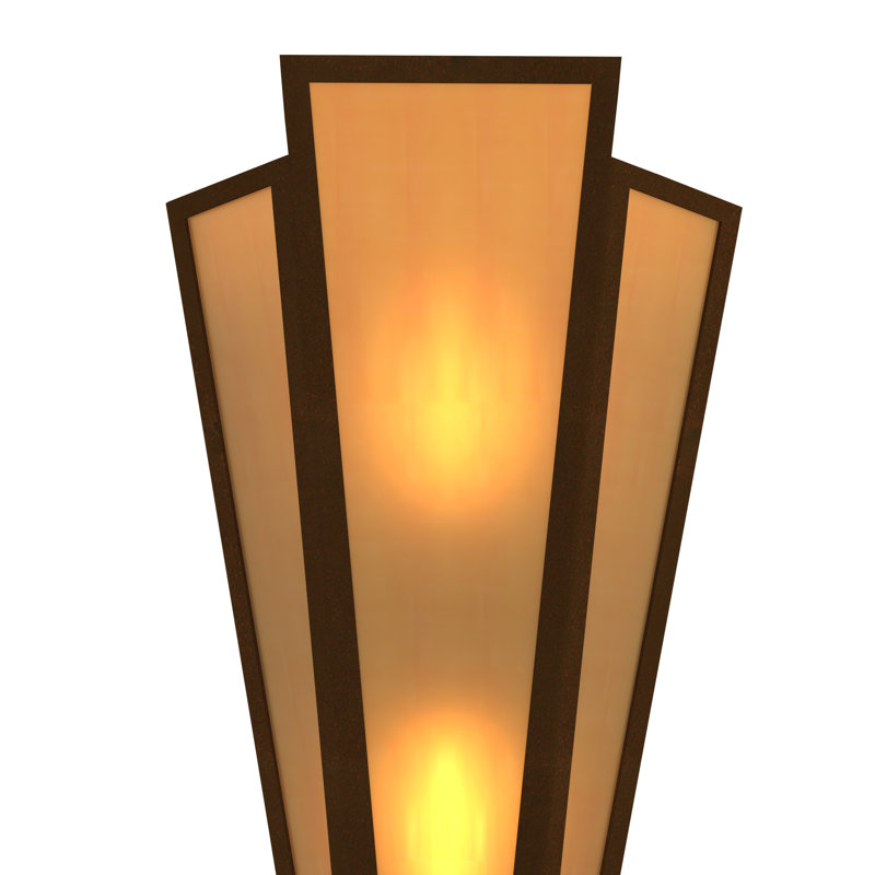 Brum 2 - Light Flush Mounted Sconce, Oil Rubbed Bronze, Amber, Glass