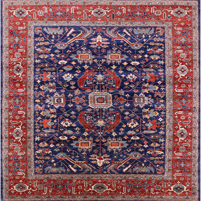 Tapis oriental bleu / rouge