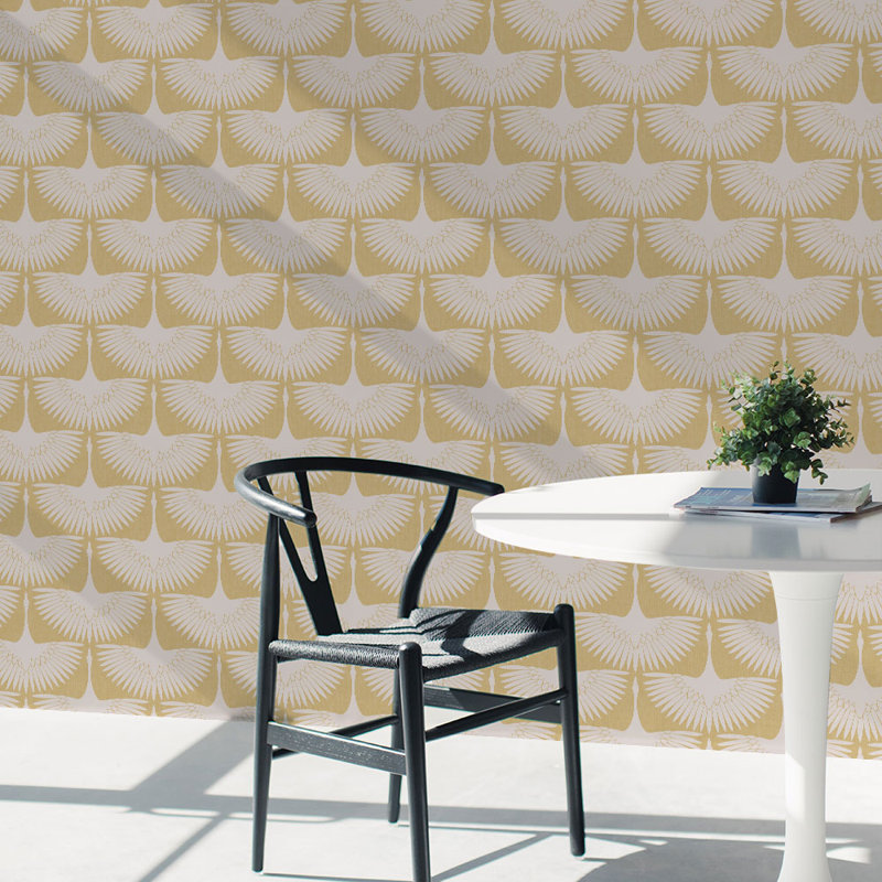Mariko 16.5' L x 20.5" W Peel and Stick Wallpaper Roll, Golden Hour