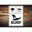 Plaque «Eat Sleep Surf» en aluminium-58196529