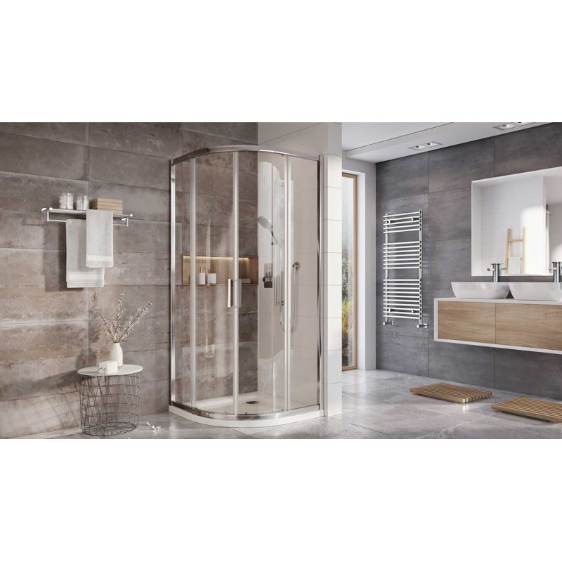 Feora Semi-Frameless Shower Enclosure, 1100mm W x 760mm D