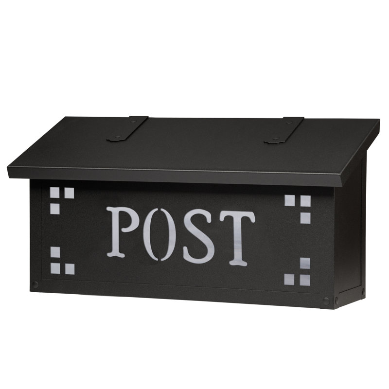 Boîte aux lettres murale Pasadena, Noir texturé, Blanc vaporeux