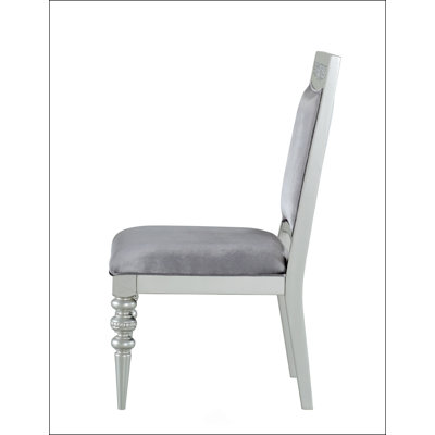 Maverick Fabric And Platinum Finish Side Chair
