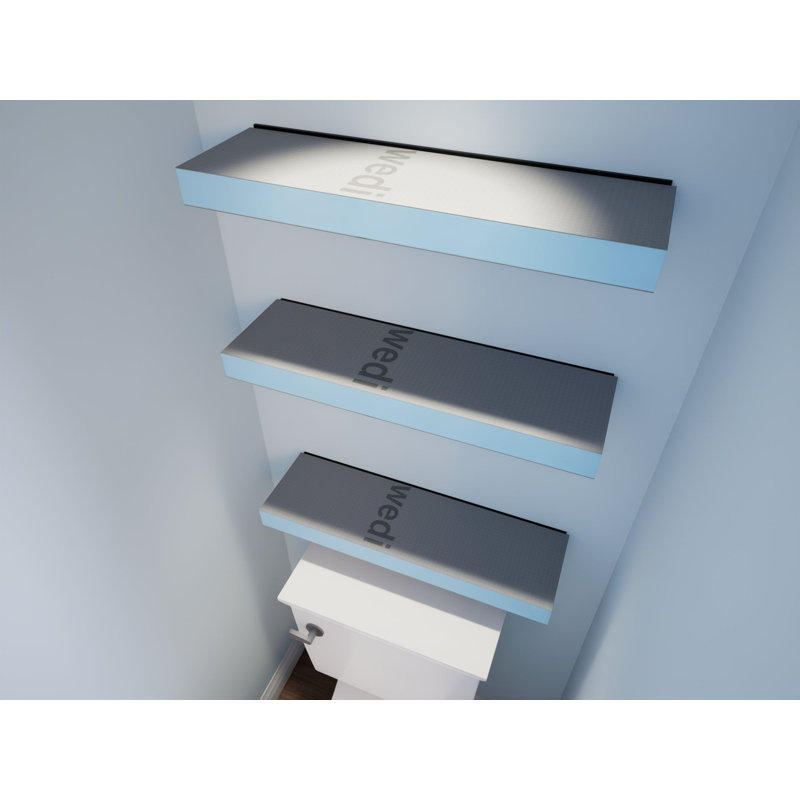 Ready-to-Tile Free Floating Shelf with wedi Board, 2" H x 36" W x 8" D