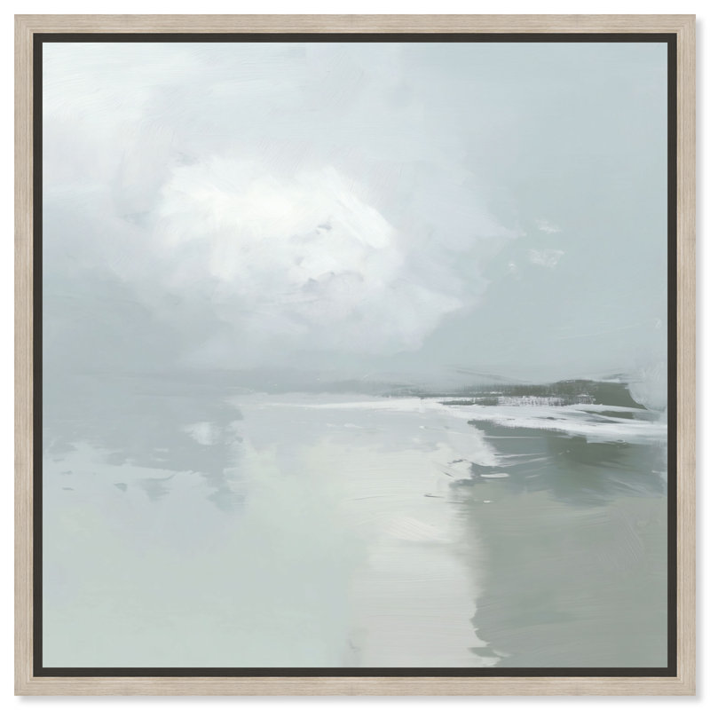 «Grey Mist III», reproduction d'art sur toile encadrée par Art Remedy, cadre en chêne naturel, 12 x 12, 13"H x 13"W