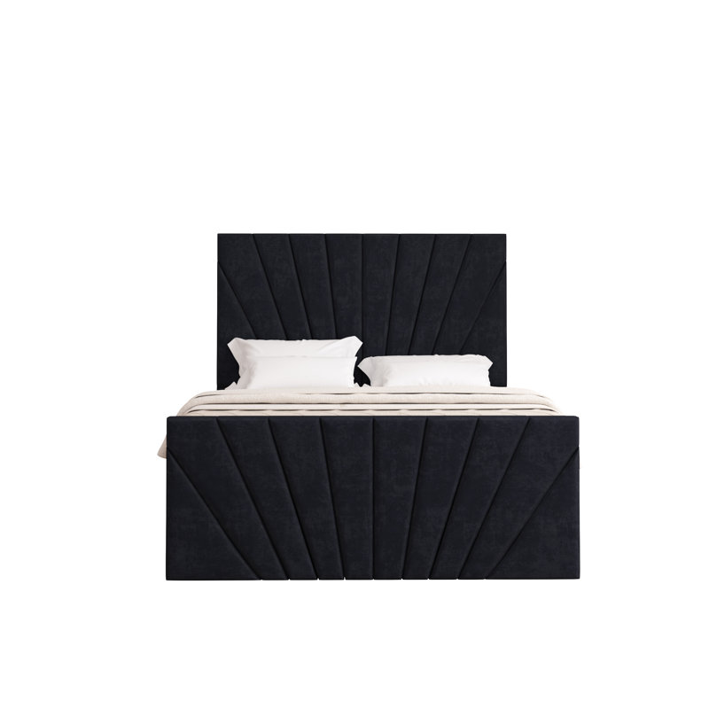 Odolo Upholstered Ottoman Storage Bed, Black, Super King (6')