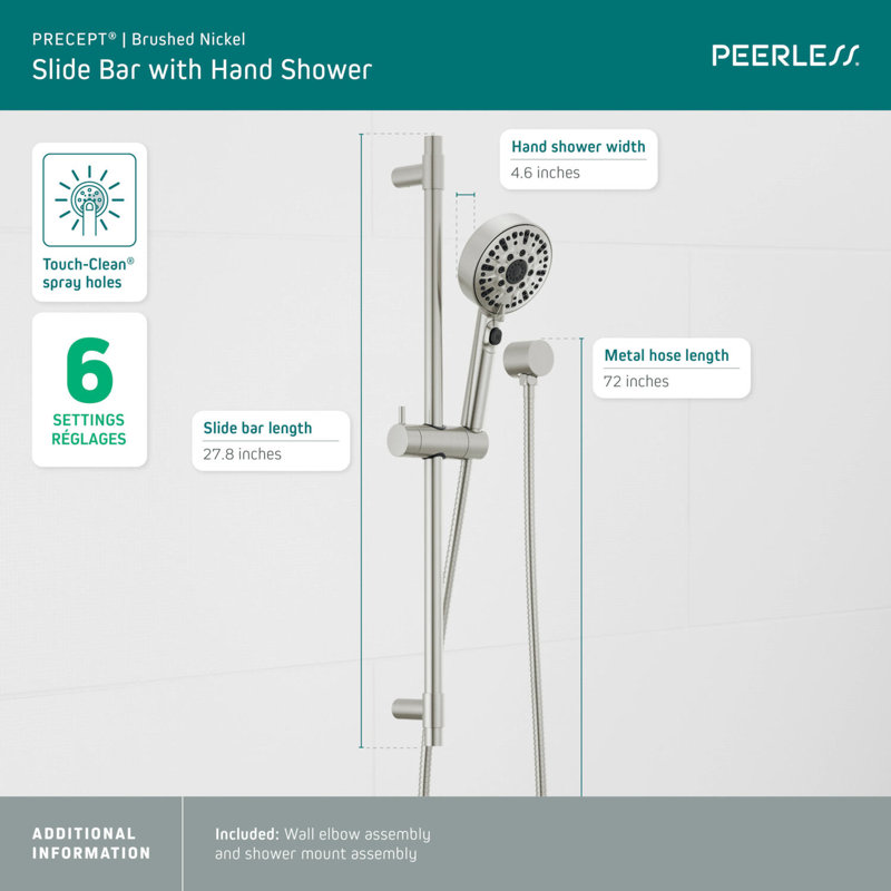 Precept Full/Standard Handheld Shower Head 1.5 GPM, Brushed Nickel