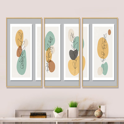 "Minimalistic Compostion of Shapes III", 3 pièces, cadre flottant, impression sur toile