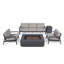 Real Flame Aegean 5 Seat Outdoor Patio Furniture Set With Fire Table-944165420