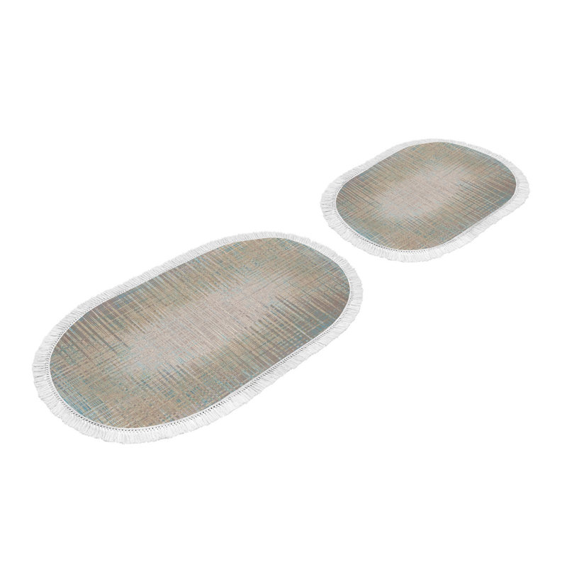 Ensemble de tapis de bain 2 pièces McMinnville, Vert / gris