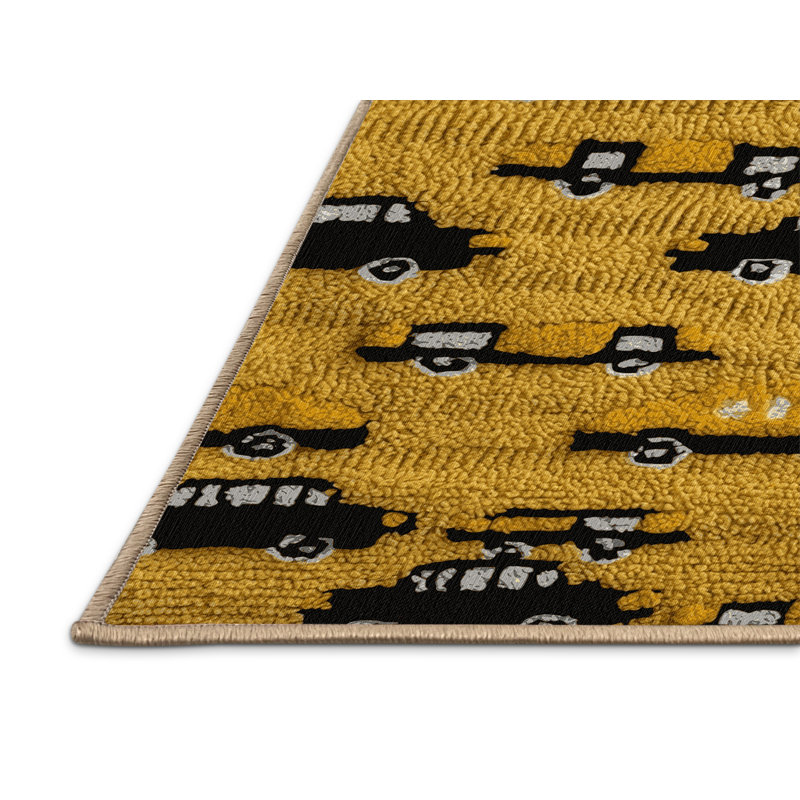 Tapis de transport brun lavable à la machine, Rond 7 pi