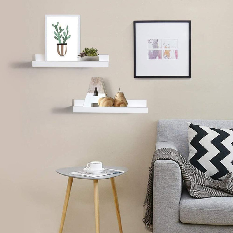 Charneshia 2 Piece Floating Shelf, 10 H x 30 W x 5 D cm, White