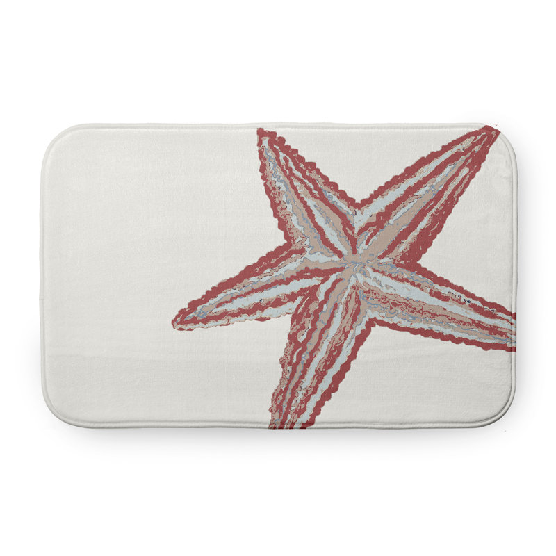 Tapis de bain Beach, L 21 po x L 34 po, Rouge