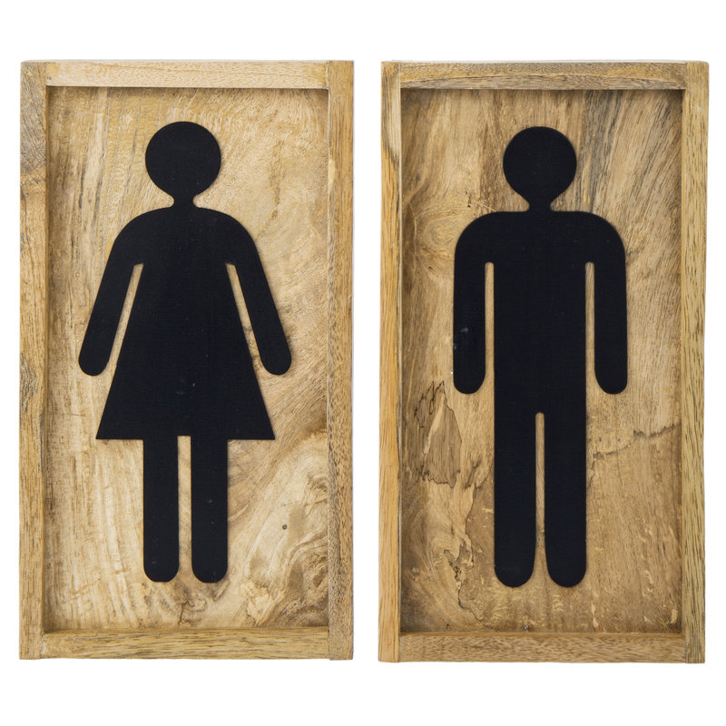 Ensemble de 2 panneaux de toilettes en bois de manguier Aoun