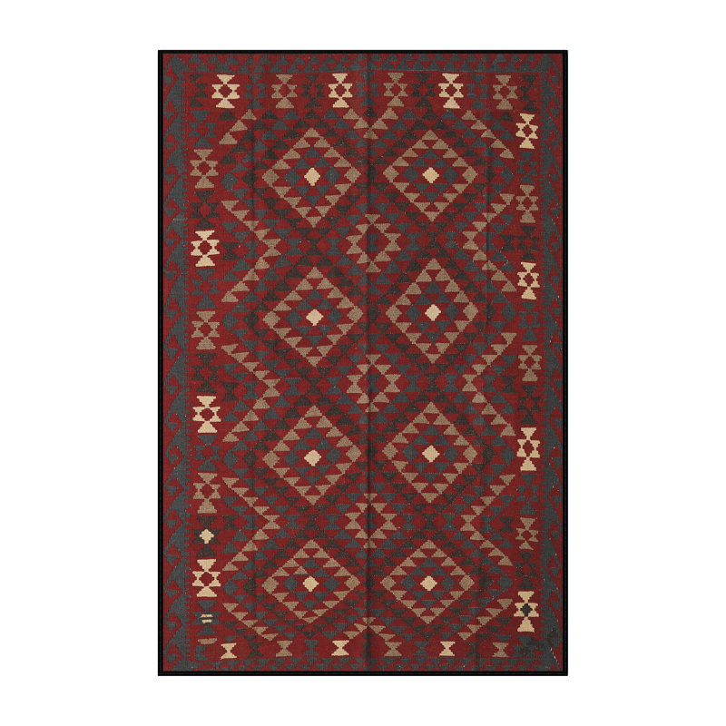 Rouge Tapis décoratif du Sud-Ouest Yarborough, Rectangle 4 pi x 6 pi