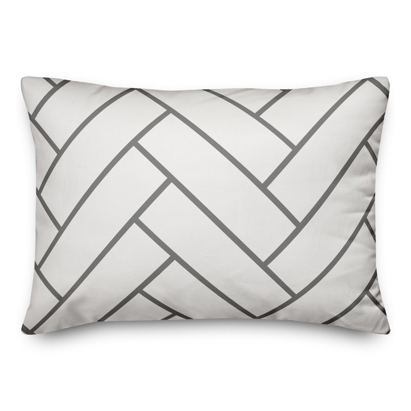 Abstract Outdoor Throw Pillow, Gray