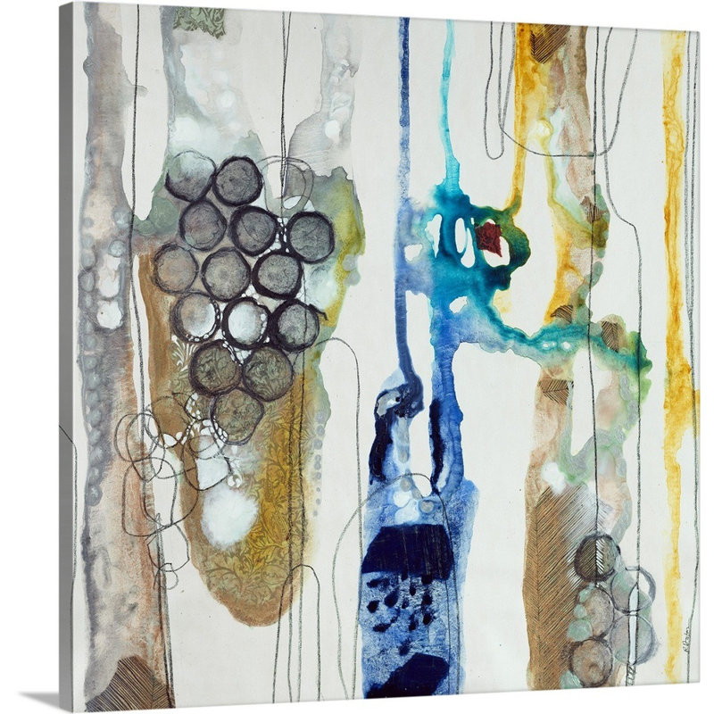 « botanique contour xiiiii », peinture sur toile, Toile tendue, H 12 po x l 12 po x P 1,25 po