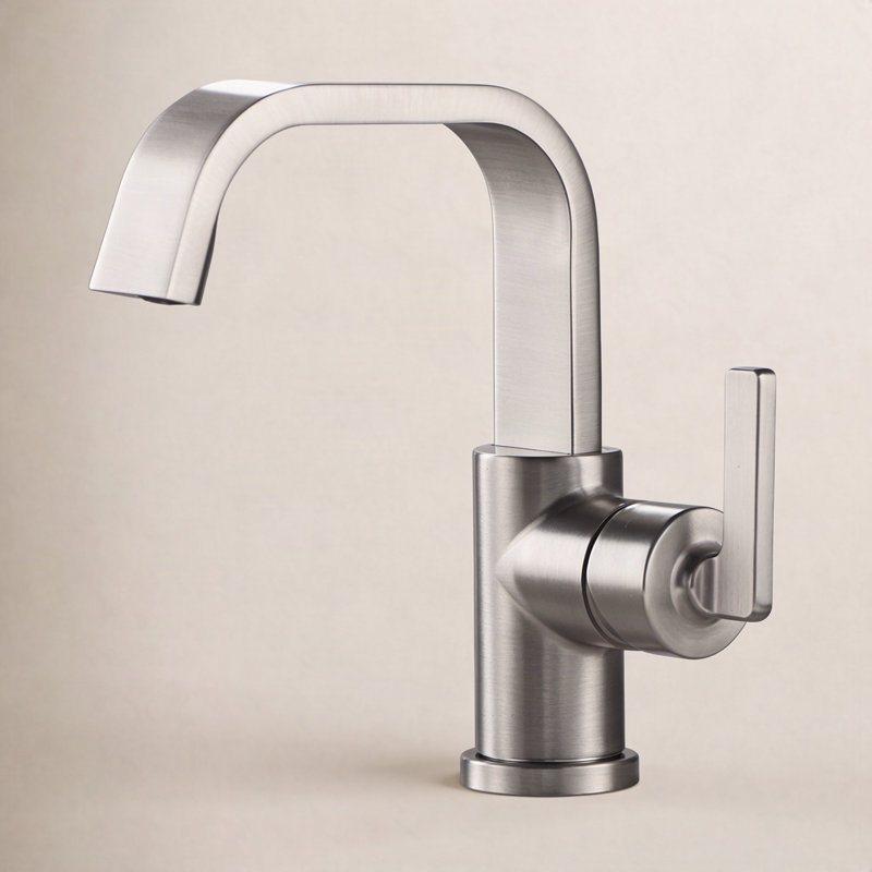 Single Hole Bathroom Faucet with Drain Assembly, Brushed Nickel