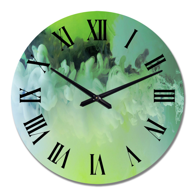 Horloge murale moderne Shades of Green, Moyen