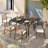 6 - Person Rectangular Iron Dining Set with Cushions