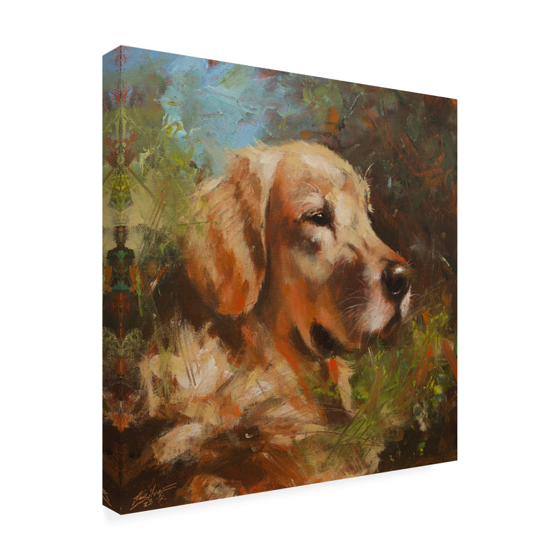 Art sur toile John Silver Golden Retreiver, H 18 po x l 18 po
